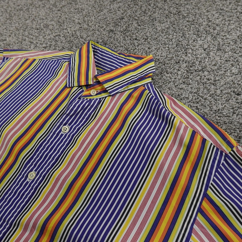 VTG Polo Ralph Lauren Shirt Mens M Westerton Stripe Long Sleeve Button Up 90s